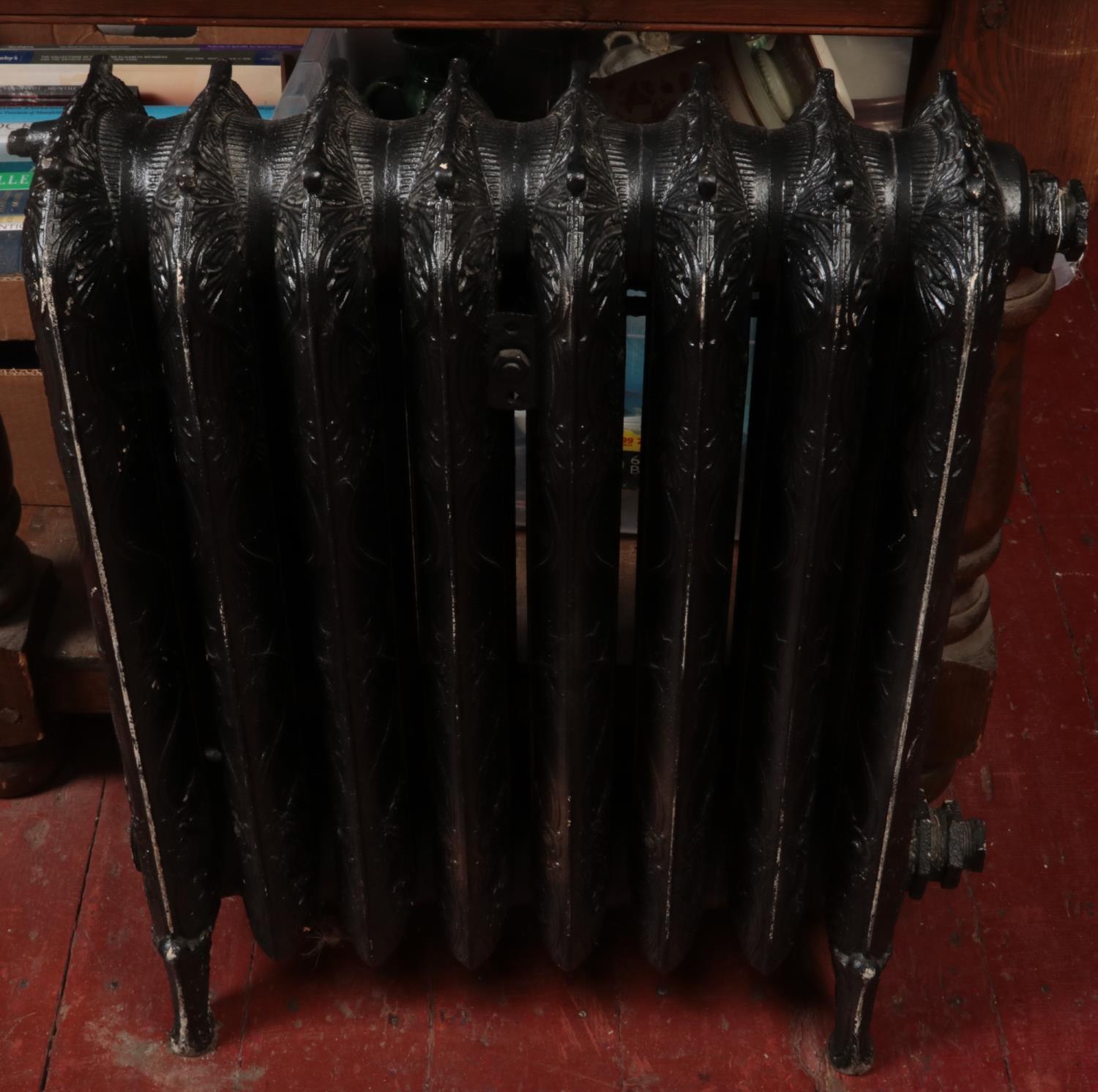 A vintage cast iron Radiator, (approx 68 cm height, 52cm wide, 21 cm depth)