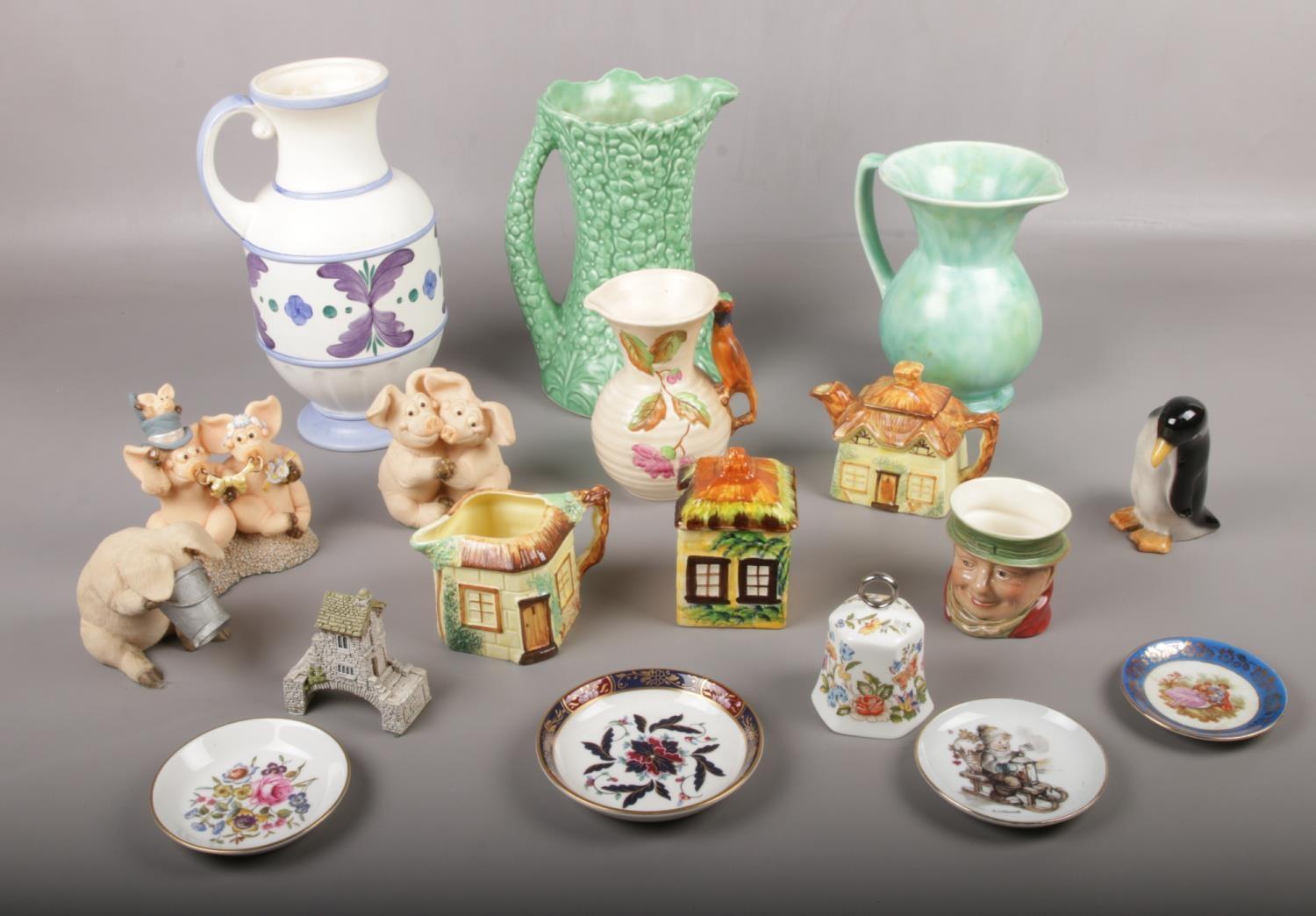 A collection of ceramics, Aynsley, Sylvac, Beswick examples