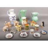 A collection of ceramics, Aynsley, Sylvac, Beswick examples