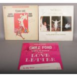 Three autographed records; Neil Sedaka, Omar Sharif and Emile Ford.