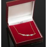 A 9ct tourquoise pendant necklet