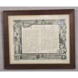 A framed facsimile of a Letter by Queen Victoria, Jan 26th 1892, Osborne, published by Raphael