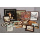 A large collection of pictures and prints, to include oils.