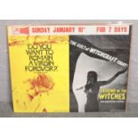 A double bill film advertising poster for Legend of The Witches and Do You Want To Remain A Virgin