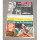Two film advertising posters; The Ten Commandments and Willard