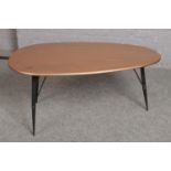 A metal coffee table (approx 109cm length, 59 cm wide)
