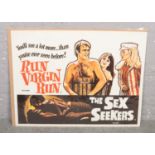 A double film advertising poster for Run Virgin Run and The Sex Seekers.