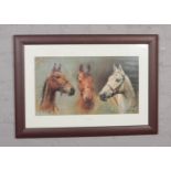 A framed horse racing print, 'We Three Kings' (approximately 53cm x 36 cm )