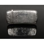 A Victorian silver cigar case by Alfred Taylor. With a ground of