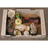 A box of miscellaneous, Royal Winton, Burleighware, Staffordshire Pottery etc