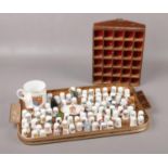 A collection of ceramic Thimbles, Spode, Royal Worcester, Wedgwood examples
