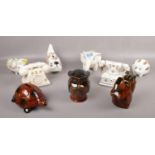 A collection of Arthur Wood ceramic's, Squirrel, Owl, Tortoise, elephant money boxes examples