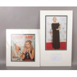 Two autographed displays; Meryl Streep and Alexandra Bastedo.