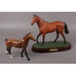 A Royal Doulton Horse Sculpture, 'Red Rum' height 23 cm to include Royal Doulton horse figure height