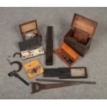 A collection of engineering tools, to include micrometers, Dormer taper pin reemers etc.