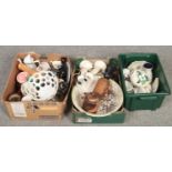 Two boxes of miscellaneous, Mason's, Staffordshire examples