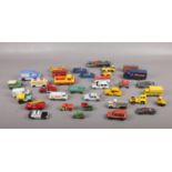 A collection of die cast vehicles, Corgi Juniors, Matchbox examples