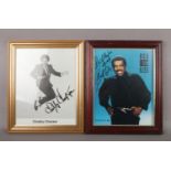 Two framed autographed pictures; Ben E King and Chubby Checker.