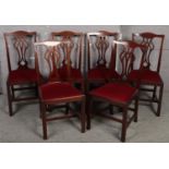 A set of 6 mahogany Georgian style dining chairs.