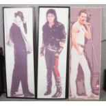 Three large canvas pictures to include Freddie Mercury, Michael Jackson and Frank Sinatra.