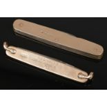 Two 9ct gold handled pocket knives to include multitool example.