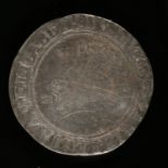 An Elizabeth I hammered silver shilling. Worm. Crease.