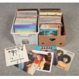 Two boxes of LP records, to include Tyrannosaurus Rex, Elvis, The Beach Boys etc.