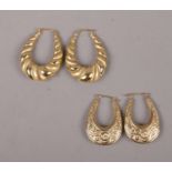 Two pairs of loop earrings