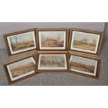 After J. Pollard, set of six gilt framed equestrian prints 'St. Albans Grand Steeple Chase',