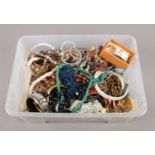 A box of costume jewellery, to include necklaces, bracelets etc.