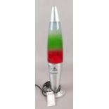 A chrome effect lava lamp.