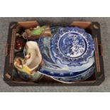 A box of miscellaneous, Eastgate pottery, Burleigh ware, Leonardo collection examples