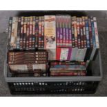 A box of DVDs to include box sets, various genres etc.