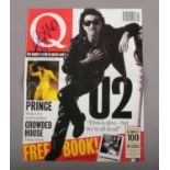 Rock memorabilia; A Q magazine cover, dated July 1992, autographed by Bono from U2.