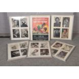 A collection of framed monochrome prints/photographs, to include 'Gone with the Wind 'framed film
