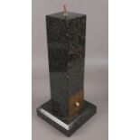 A granite table lamp base. (47cm high)