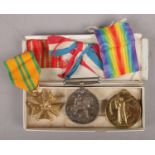 A collection of medals, to include first world war pair; Victory and War medals named to 131423