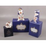 Three Royal Crown Derby paperweights, to include Platypus, Chipmunk and Piglet. Platypus and