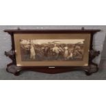 An Edwardian over mantel framed print after George Mason titled 'The Harvest Moon'. (71cm x 130cm)