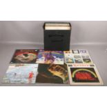 A carry case of Rock LP records to include Jimi Hendrix, Pink Floyd, Genesis, Rainbow etc.