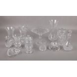 A collection of cut glass crystal, to include Stuart examples.