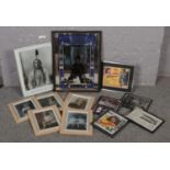A collection of framed prints to include 'Charlot' mirror, 'Sitting Bull' framed print examples