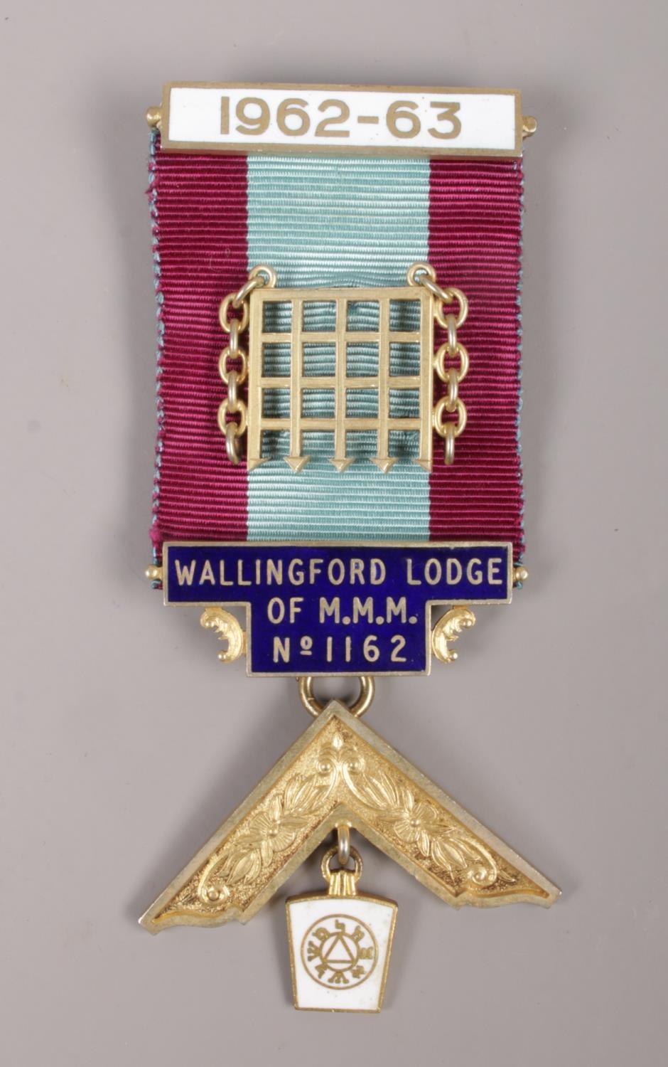 A silver gilt and enamel Masonic past master jewel for Mark Master Mason Wallingford Lodge No. 1162.