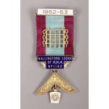 A silver gilt and enamel Masonic past master jewel for Mark Master Mason Wallingford Lodge No. 1162.