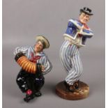 Two Royal Doulton figures; The Hornpipe HN2161 and Jolly Sailor HN2172. The Hornpipe with repair.