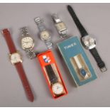 A collection of gentlemen's manual wristwatches to include Rotary, Timex, Oris, Sekonda, etc.