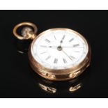 A 19th century Swiss 18 carat gold chronograph pocket watch with stop watch function. Having