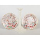 A pair of Worcester Barr, Flight and Barr dessert plates painted in coloured enamels with Oriental