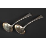 A pair of George III silver ladles by Richard Crossley. Assayed London 1803, 106 grams.