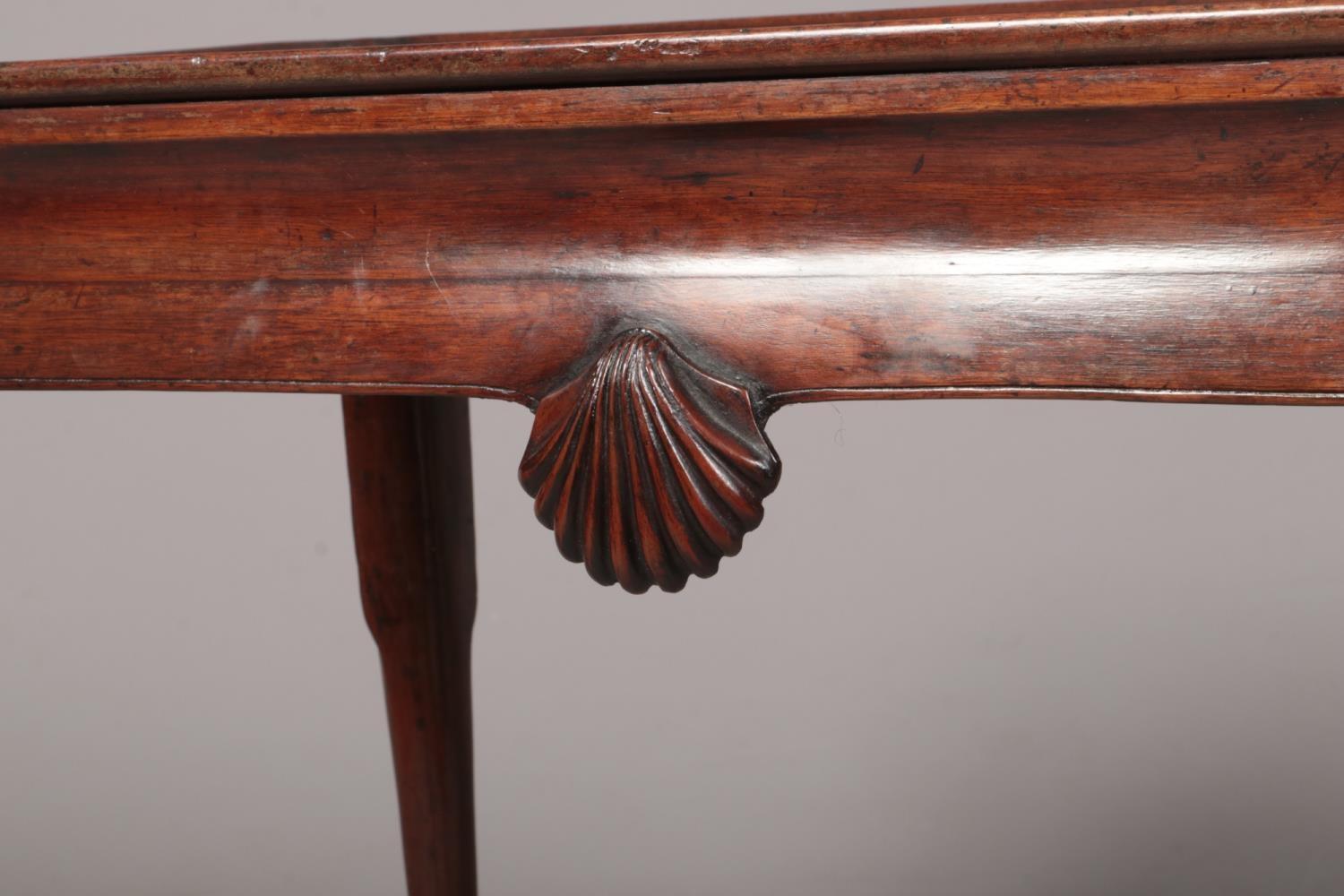 A George II Irish mahogany silver table with notched rectangular dish top. With a pair of carved - Image 2 of 8